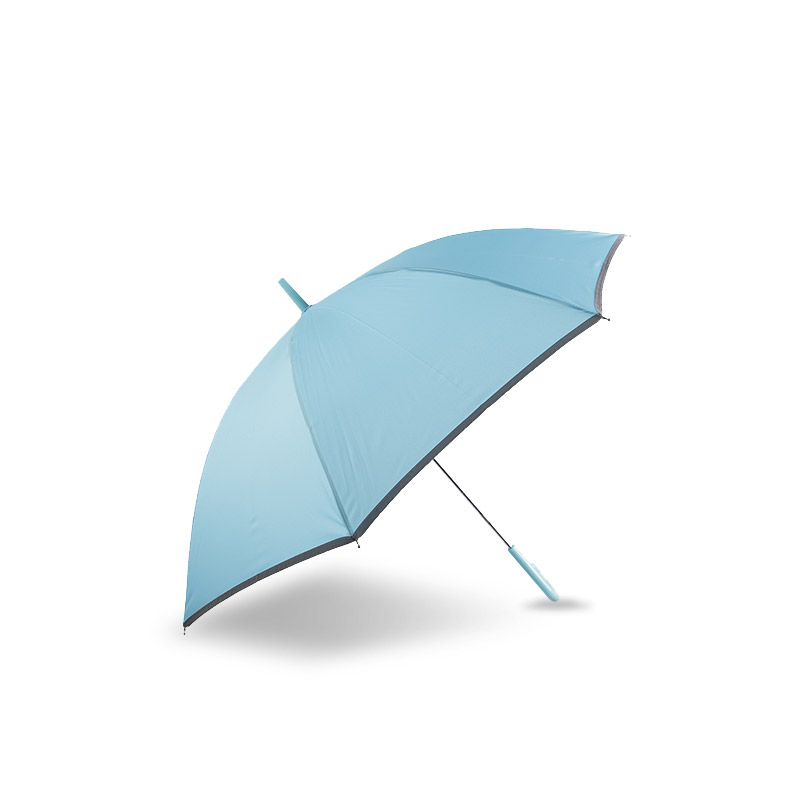 Pongee mic, albastru deschis, cu bandă reflectorizant, umbrelă dreaptă-0E6B0037