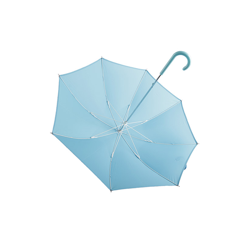Pongee mic, albastru deschis, cu bandă reflectorizant, umbrelă dreaptă-0E6B0037