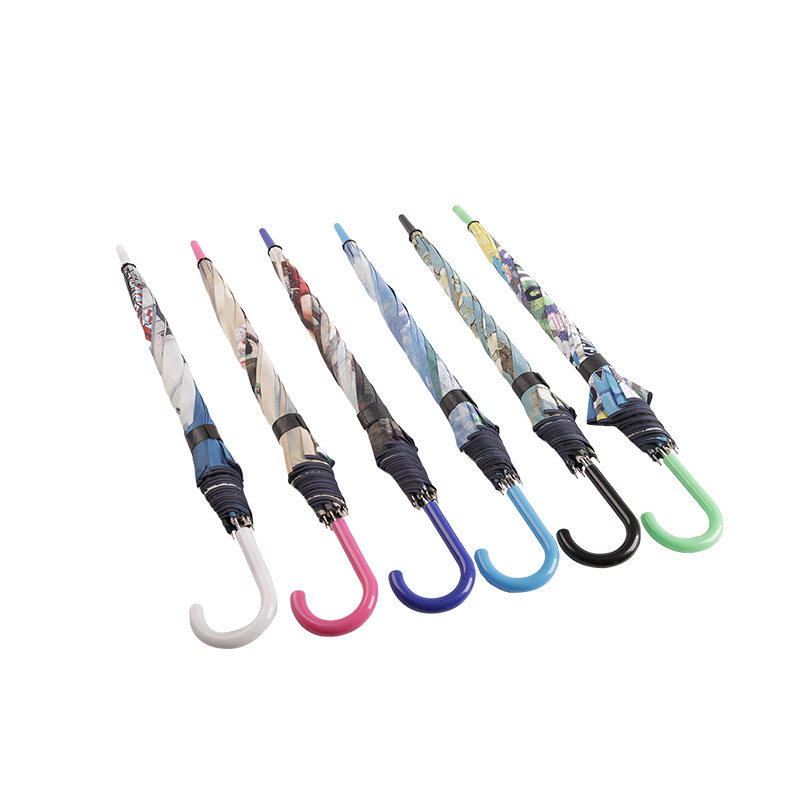 Pictura de peisaj imprimare Pongee Cu umbrelă dreaptă acoperită negru-0E6B0080