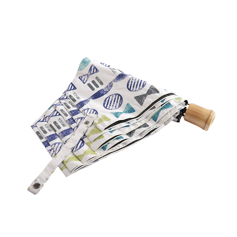 Pongee mini cu modele multiple cu umbrelă în trei ori acoperită-0E6B0423