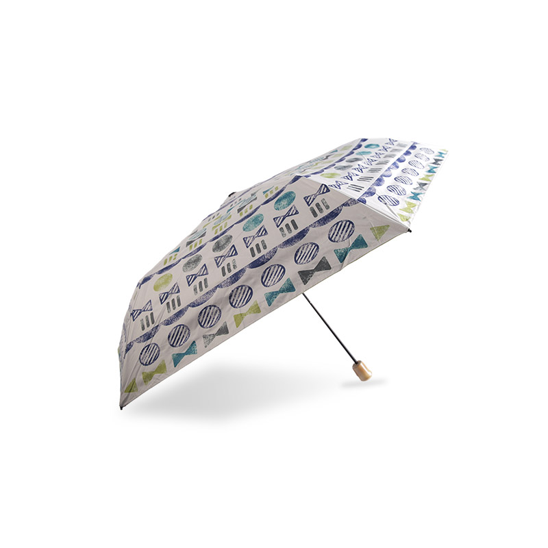 Pongee mini cu modele multiple cu umbrelă în trei ori acoperită-0E6B0423
