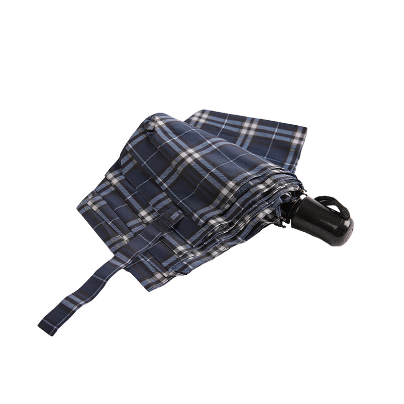 Striped Lattice Shrink Pongee Umbrelă triplă-0E6B0432