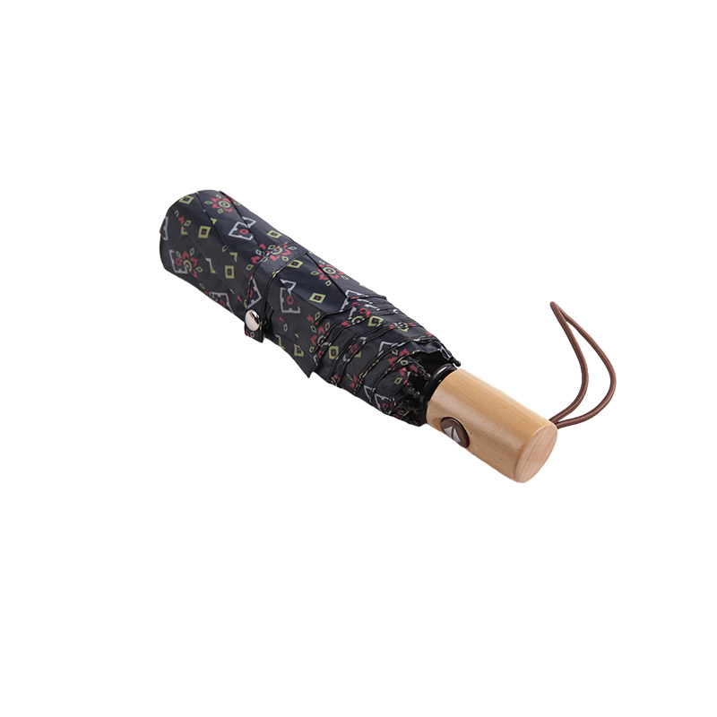 Mic Fresh Print Pongee Umbrelă triplă-0E6B0443