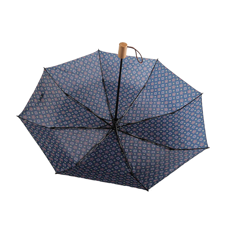 Mic Fresh Print Pongee Umbrelă triplă-0E6B0443