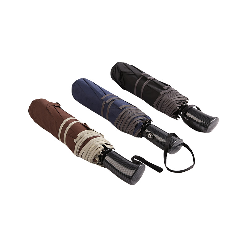 Business Style Coffee Pongee Umbrelă triplă-0E6B0471