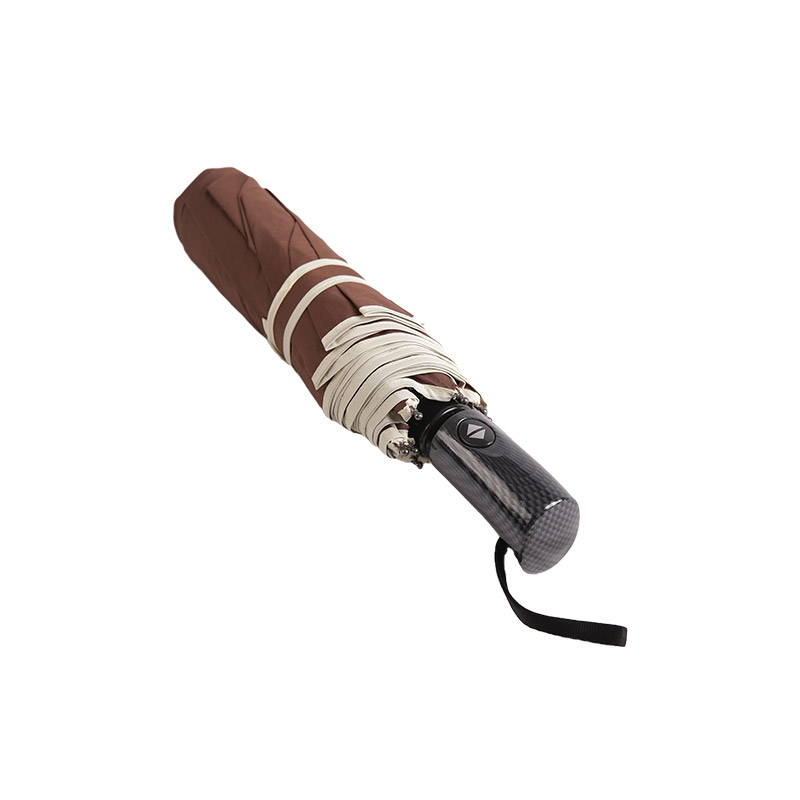 Business Style Coffee Pongee Umbrelă triplă-0E6B0471