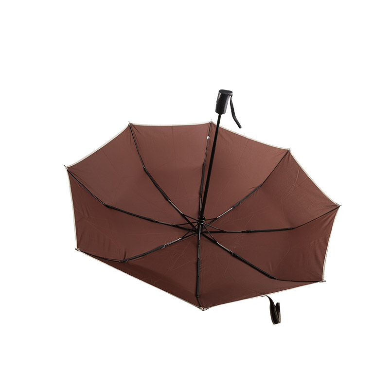 Business Style Coffee Pongee Umbrelă triplă-0E6B0471