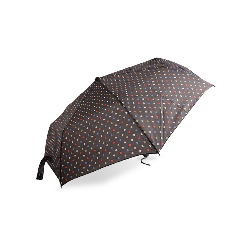Mini Polka Dots Pongee Umbrelă triplă-0E6B0499