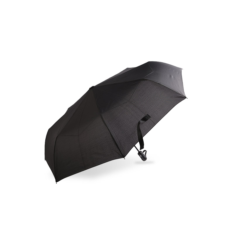 Pure Black Business Style Pongee Umbrelă triplă-0E6B0542 Pure Black Business Style Pongee Umbrelă triplă-0E6B0542