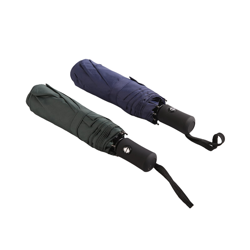 Pure Blue Uv Protection Pongee Umbrelă triplă-0E6B0550