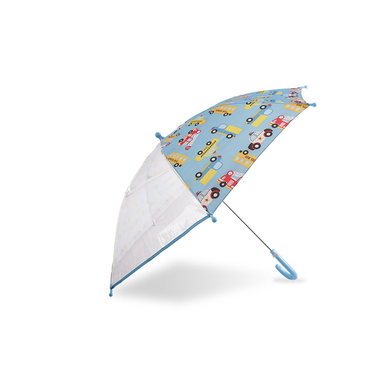 Mașină de desene animate bicolore Pongee + POE Umbrelă pentru copii-0E6B0580