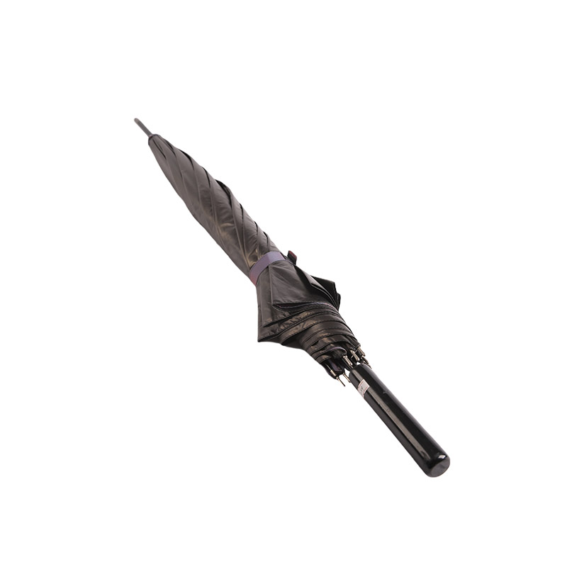 Pongee negru tip Xibe cu umbrelă dreaptă acoperită cu negru+poliester-0E6B0698