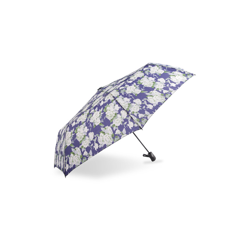 Vintage Star Print Pongeer Umbrelă triplă-0E6B0757